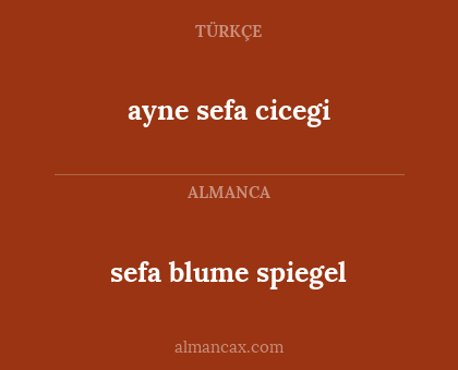 ayne sefa cicegi - sefa blume spiegel