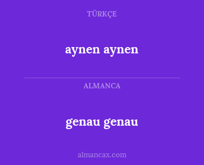aynen aynen - genau genau