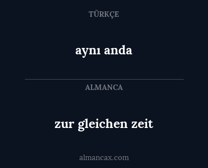 aynı anda - zur gleichen zeit