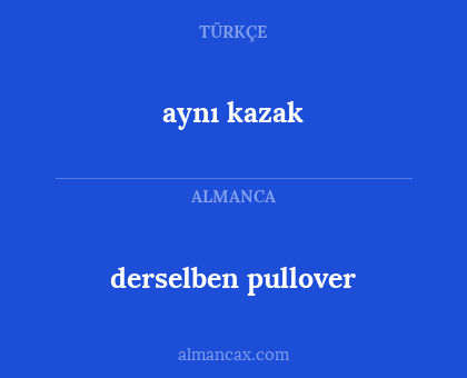 derselben pullover - aynı kazak