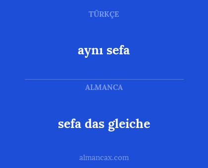 aynı sefa - sefa das gleiche