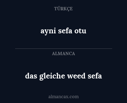 ayni sefa otu - das gleiche weed sefa