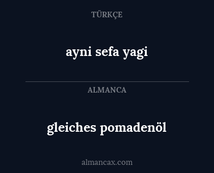 ayni sefa yagi - gleiches pomadenöl