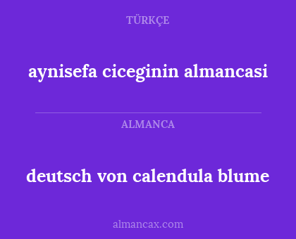 deutsch von calendula blume - aynisefa ciceginin almancasi