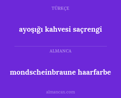ayoşığı kahvesi saçrengi - mondscheinbraune haarfarbe