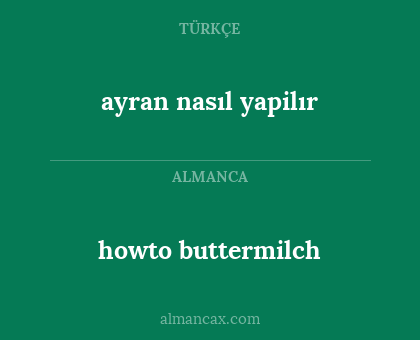 howto buttermilch - ayran nasıl yapilır