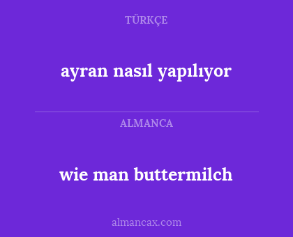 ayran nasıl yapılıyor - wie man buttermilch