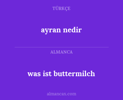 ayran nedir - was ist buttermilch