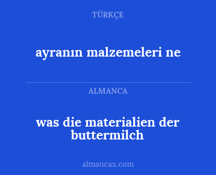 ayranın malzemeleri ne - was die materialien der buttermilch