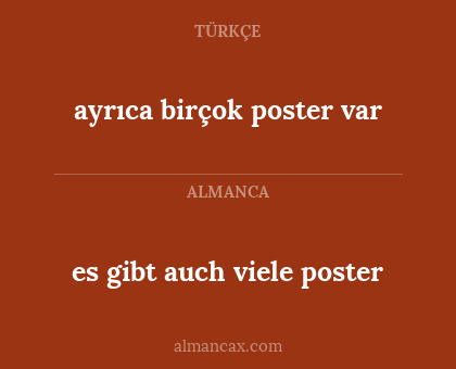 ayrıca birçok poster var - es gibt auch viele poster