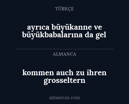 kommen auch zu ihren grosseltern - ayrıca büyükanne ve büyükbabalarına da gel