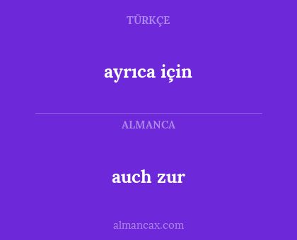 auch zur - ayrıca için