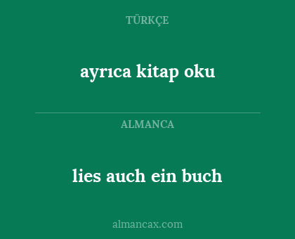 ayrıca kitap oku - lies auch ein buch
