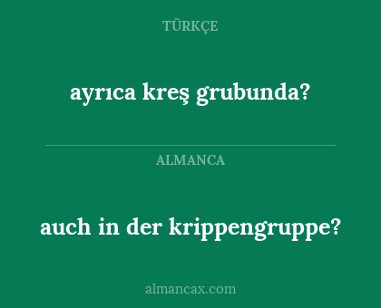 auch in der krippengruppe? - ayrıca kreş grubunda?