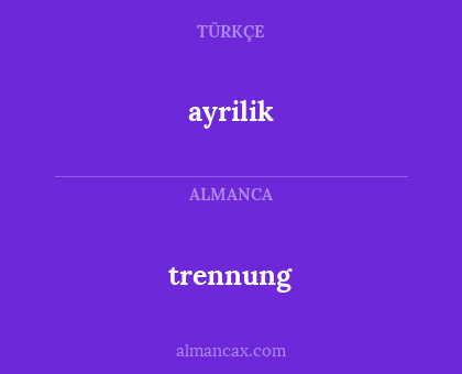 trennung - ayrilik