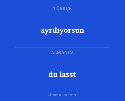 du lasst - ayrılıyorsun