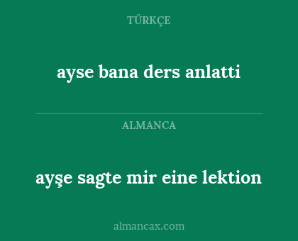 ayşe sagte mir eine lektion - ayse bana ders anlatti