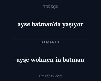 ayşe wohnen in batman - ayse batman'da yaşıyor