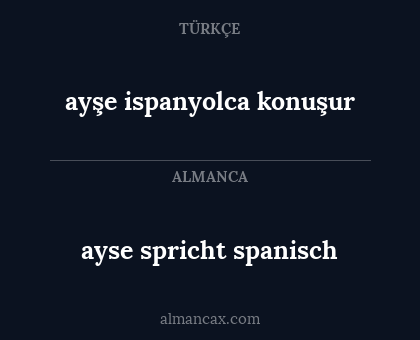 ayse spricht spanisch - ayşe ispanyolca konuşur
