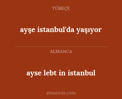 ayşe istanbul'da yaşıyor - ayse lebt in istanbul