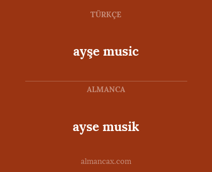 ayşe music - ayse musik