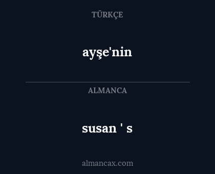ayşe'nin - susan ' s