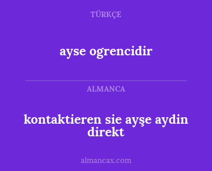ayse ogrencidir - kontaktieren sie ayşe aydin direkt