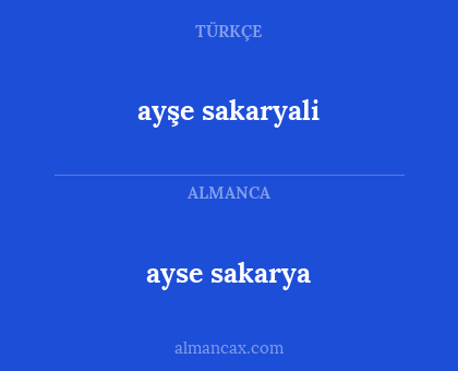 ayşe sakaryali - ayse sakarya