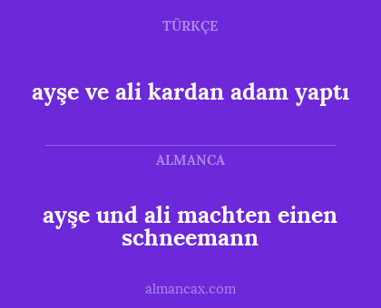 ayşe ve ali kardan adam yaptı - ayşe und ali machten einen schneemann