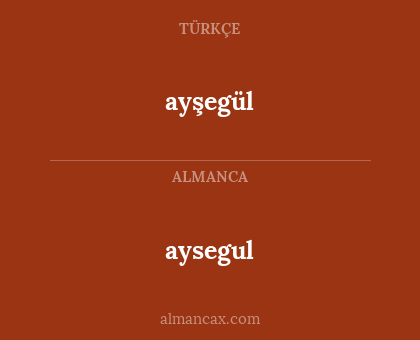 aysegul - ayşegül