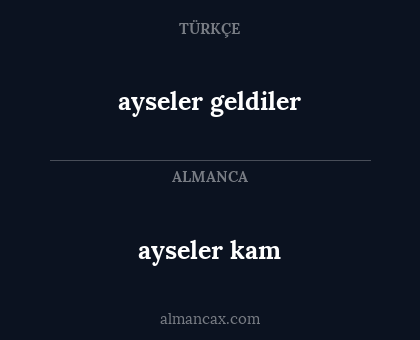 ayseler geldiler - ayseler kam