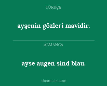 ayşenin gözleri mavidir. - ayse augen sind blau.