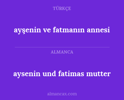 ayşenin ve fatmanın annesi - aysenin und fatimas mutter