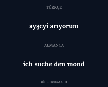 ayşeyi arıyorum - ich suche den mond