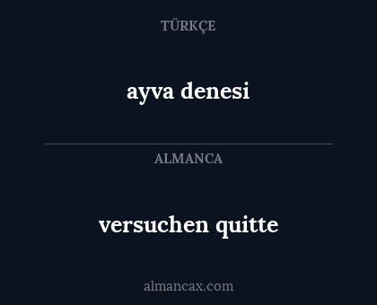 ayva denesi - versuchen quitte