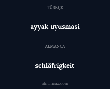 ayyak uyusmasi - schläfrigkeit