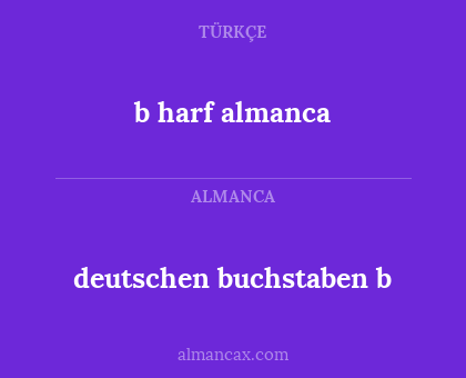 deutschen buchstaben b - b harf almanca