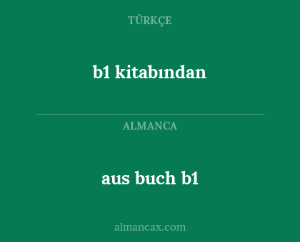 aus buch b1 - b1 kitabından