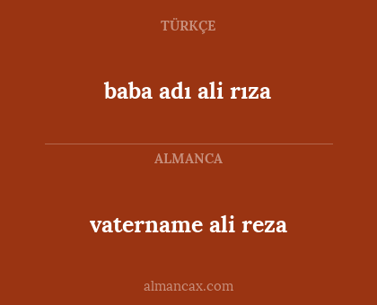 baba adı ali rıza - vatername ali reza