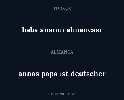 annas papa ist deutscher - baba ananın almancası