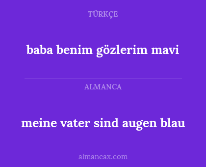 meine vater sind augen blau - baba benim gözlerim mavi
