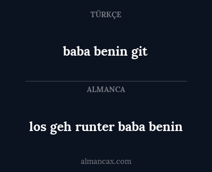 baba benin git - los geh runter baba benin