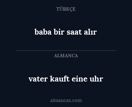 vater kauft eine uhr - baba bir saat alır