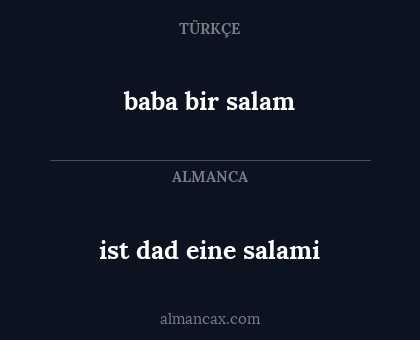 baba bir salam - ist dad eine salami