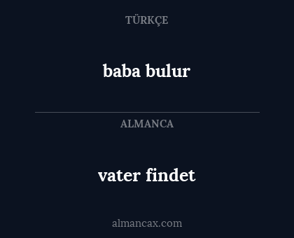 vater findet - baba bulur