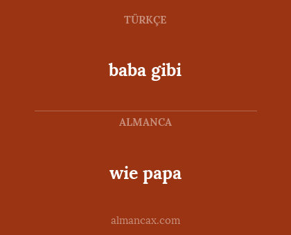 baba gibi - wie papa