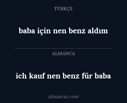 baba için nen benz aldım - ich kauf nen benz für baba