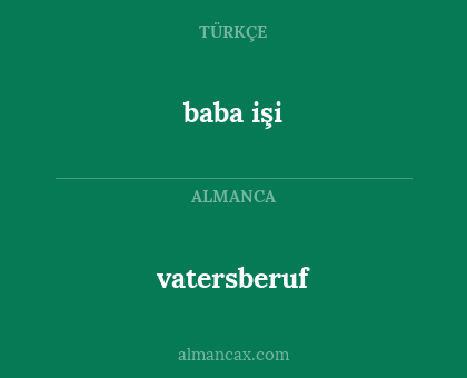 baba işi - vatersberuf
