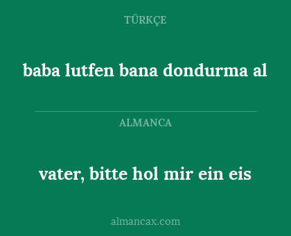 vater, bitte hol mir ein eis - baba lutfen bana dondurma al