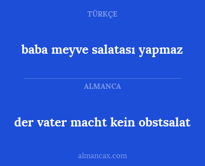 der vater macht kein obstsalat - baba meyve salatası yapmaz